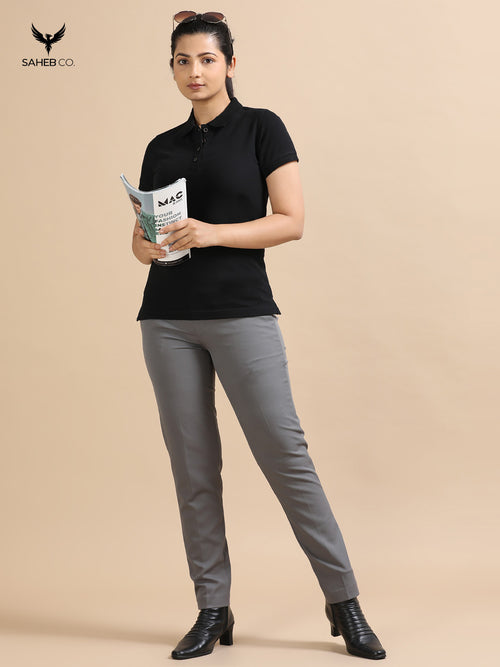 Black Sustainable Jacquard Polo T-Shirt