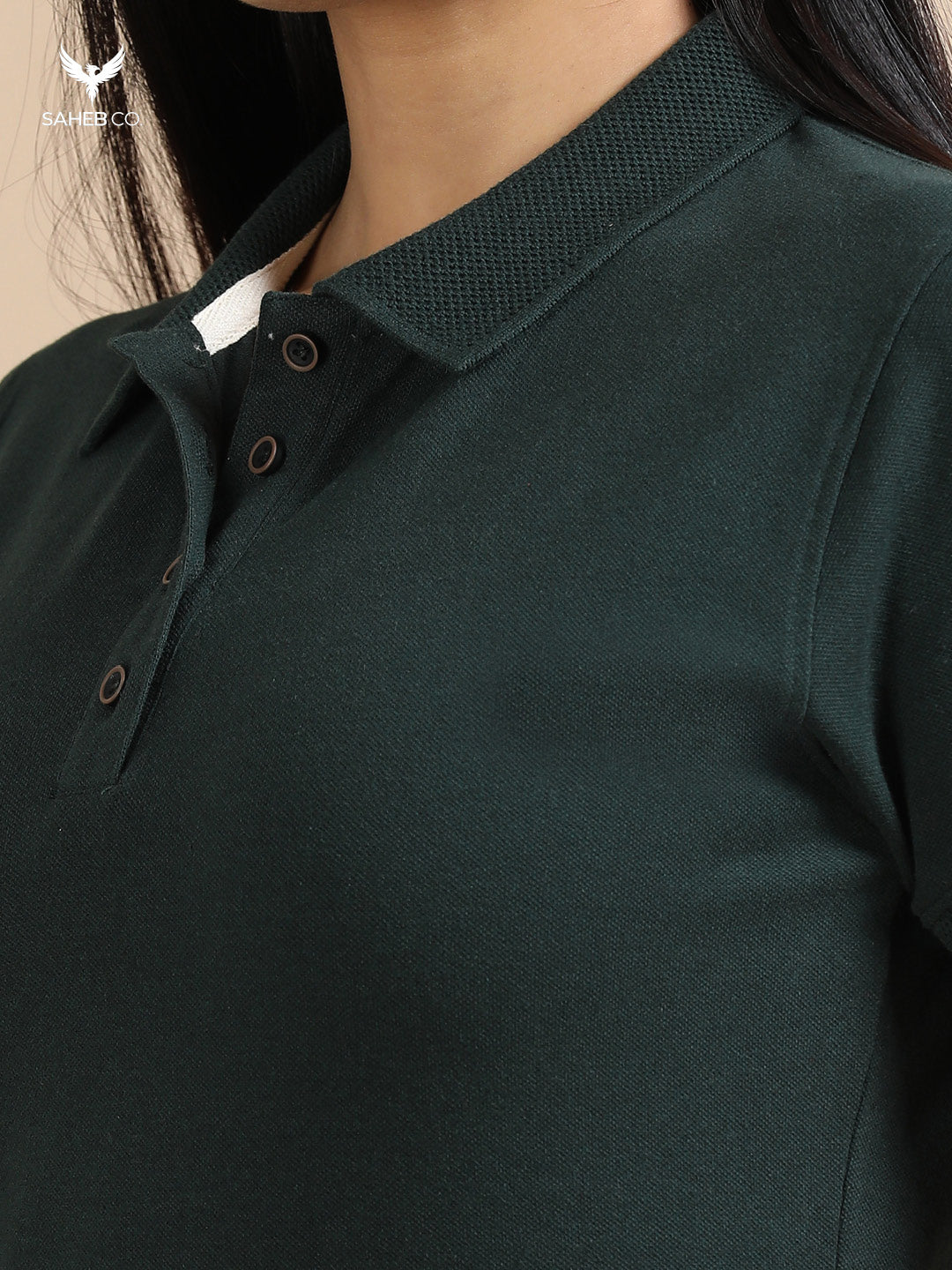 Forest Green Sustainable Jacquard Polo T-Shirt