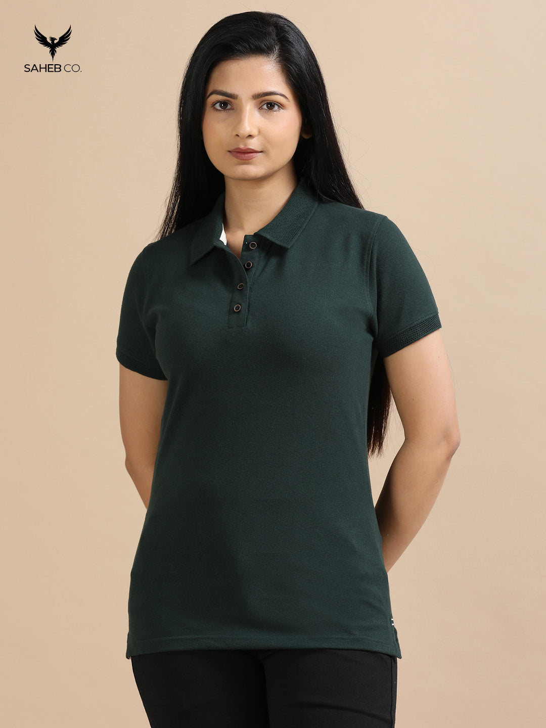 Forest Green Sustainable Jacquard Polo T-Shirt