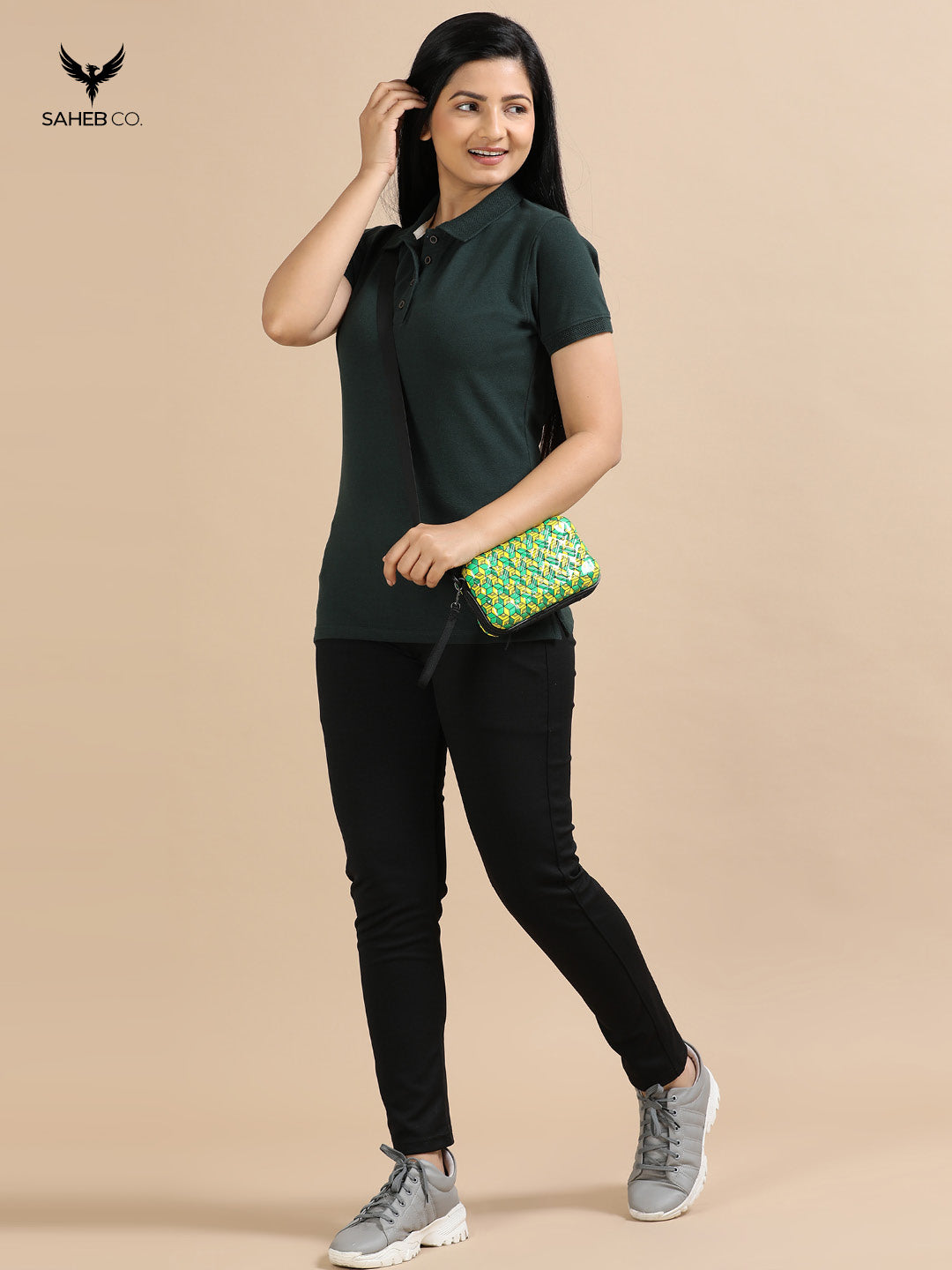 Forest Green Sustainable Jacquard Polo T-Shirt
