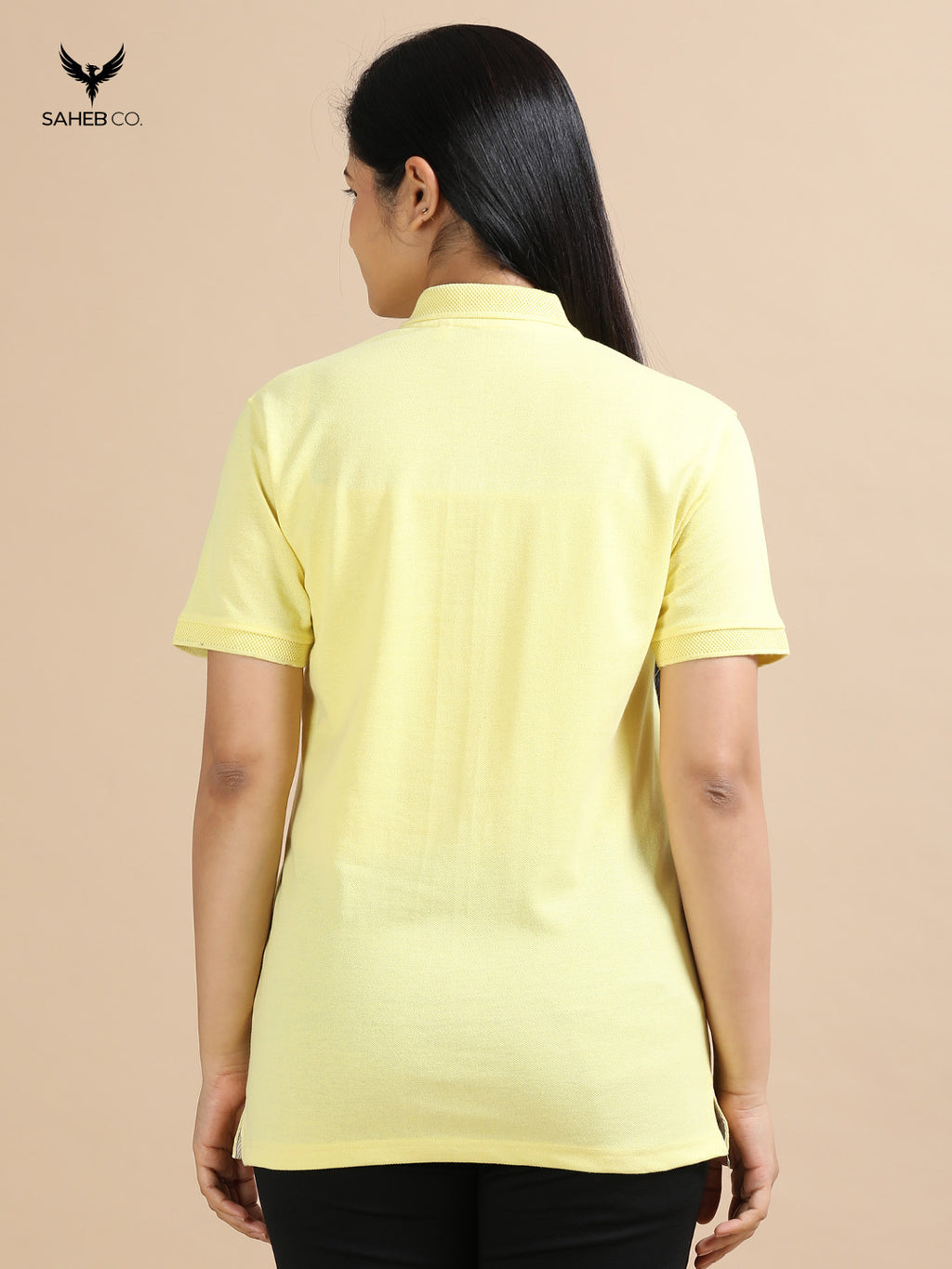 Sunrise Yellow Sustainable Jacquard Polo T-Shirt