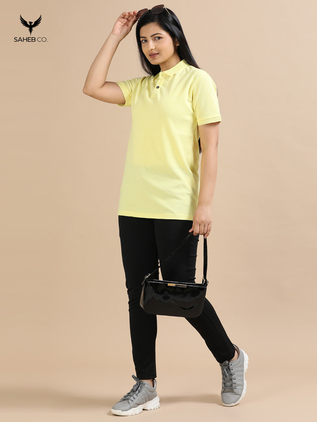 Sunrise Yellow Sustainable Jacquard Polo T-Shirt
