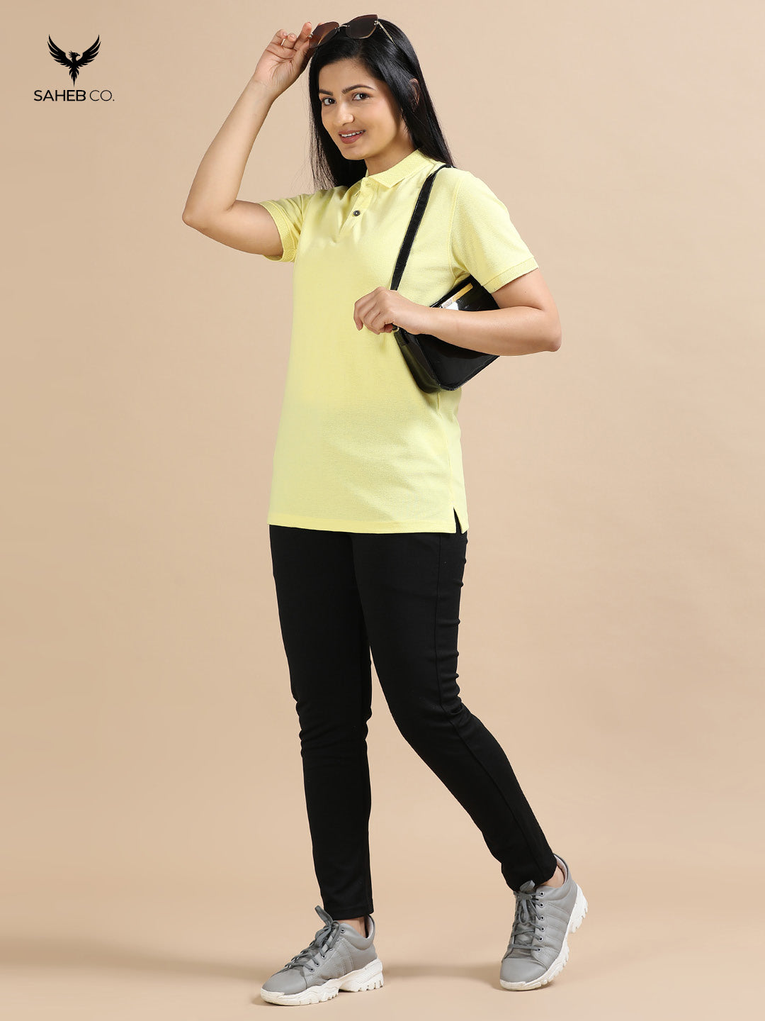 Sunrise Yellow Sustainable Jacquard Polo T-Shirt