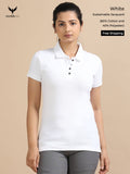White Sustainable Jacquard Polo T-Shirt