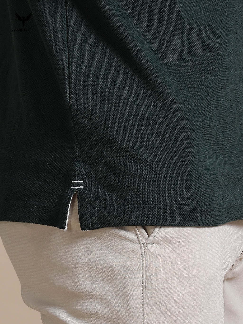 Forest Green Sustainable Jacquard Polo T-Shirt