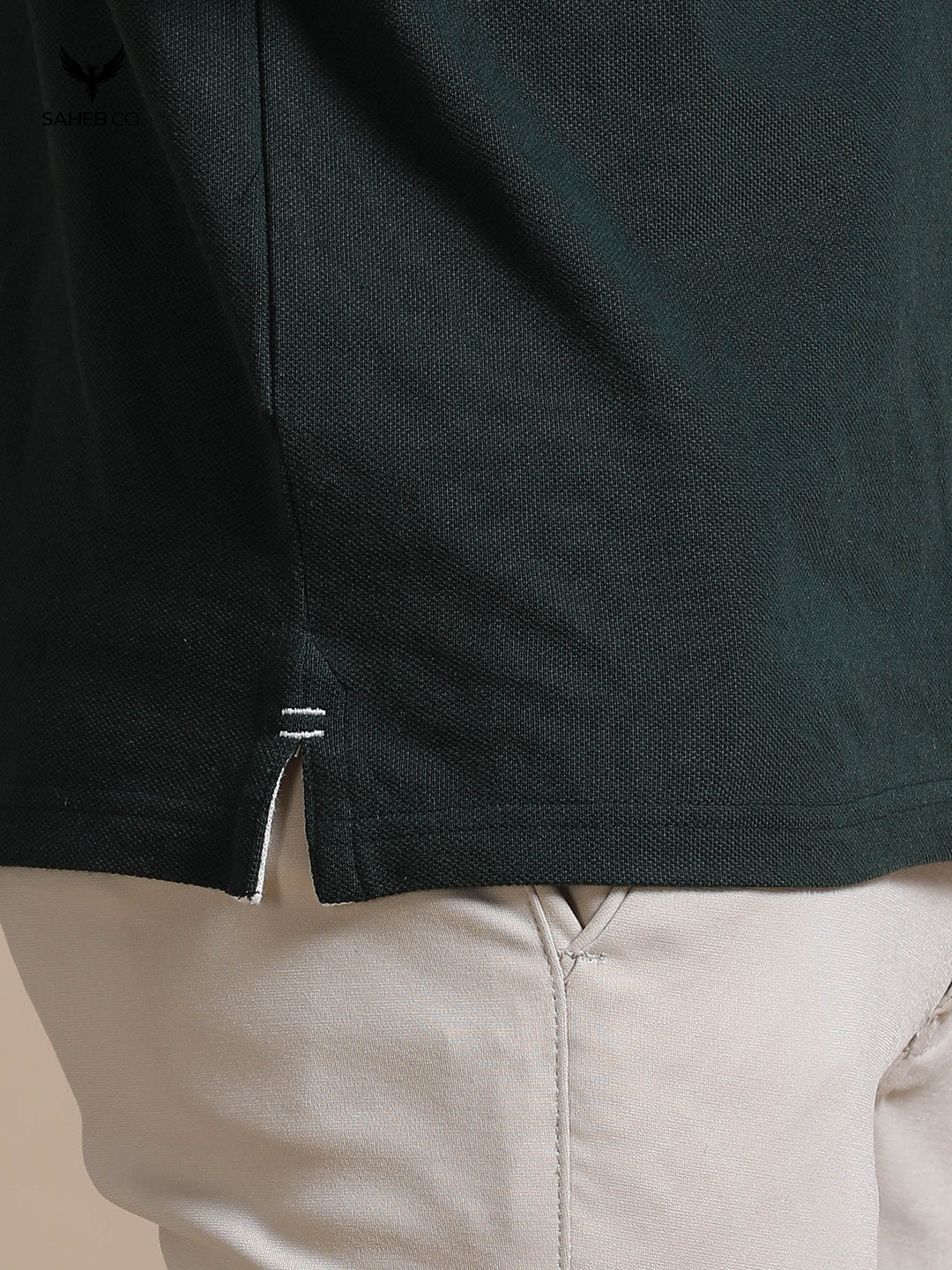 Forest Green Sustainable Jacquard Polo T-Shirt