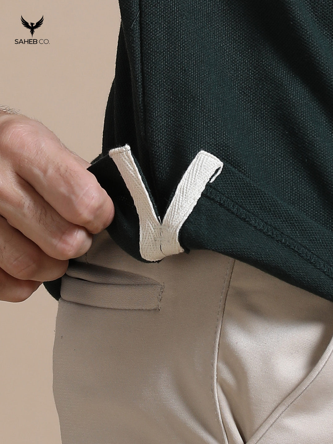 Forest Green Sustainable Jacquard Polo T-Shirt