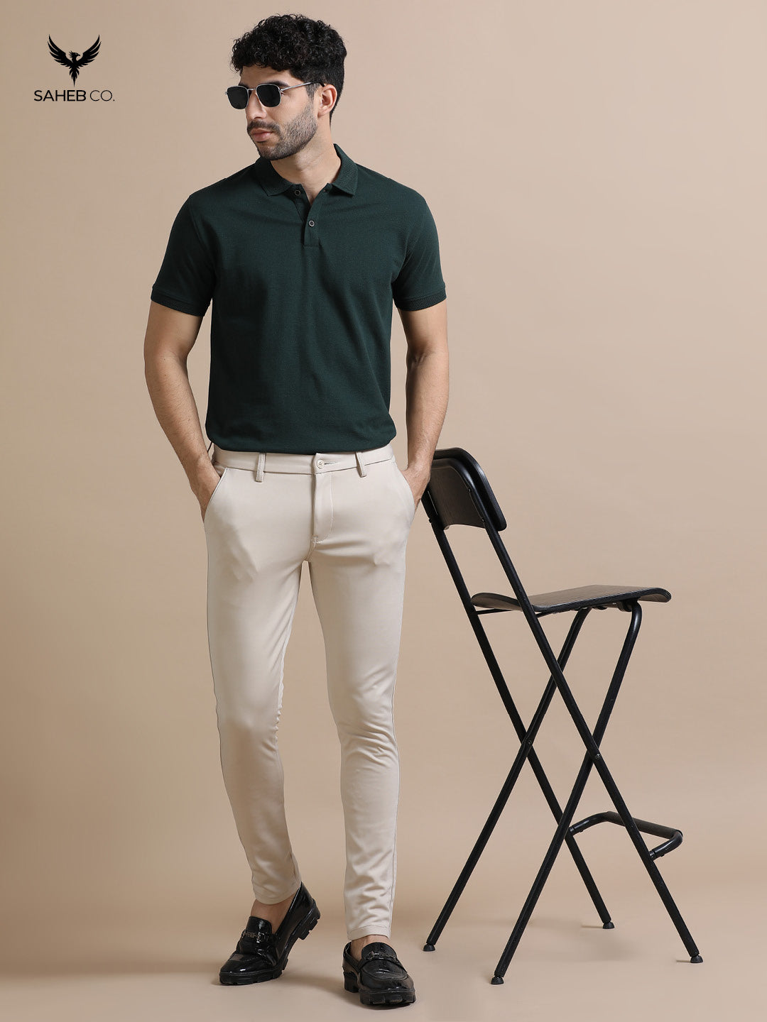 Forest Green Sustainable Jacquard Polo T-Shirt