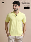 Sunrise Yellow Sustainable Jacquard Polo T-Shirt